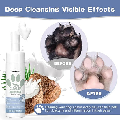 Paw Cleaner for Dogs - Clean Paws No-Rinse Foaming Cleanser for Dogs & Cats Small Large Medium Breed Dog Paw Foot Washer Grooming Supplies for Pet Care 1pcs
