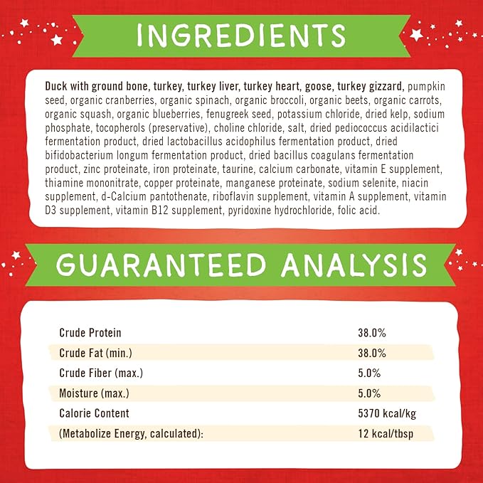 Stella & Chewy's Freeze-Dried Raw Marie's Magical Dinner Dust – Protein Rich, Grain Free Dog & Puppy Food Topper – Duck Duck Goose Recipe – 7 Oz Bag