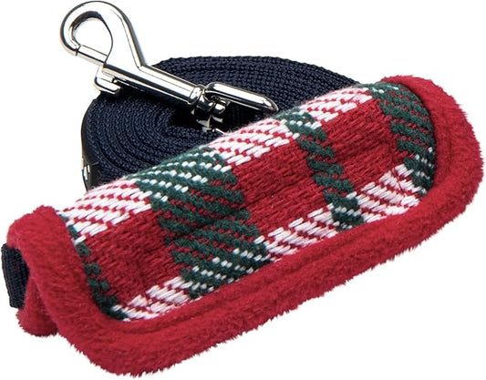 Puppia Festive Dog Leash Checkered Pattern for Small and Medium Dog, Red, Medium