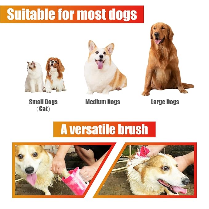 Portable Pet Paw Washer with Handle - Medium, 6 in., Pink