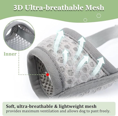 Mayerzon Dog Muzzle, Soft Mesh Muzzle for Small Medium Large Dogs Chihuahua Poodles Beagle Dachshund Corgis Labrador, Puppy Muzzle for Biting Chewing Grooming, Allows Panting Drinking