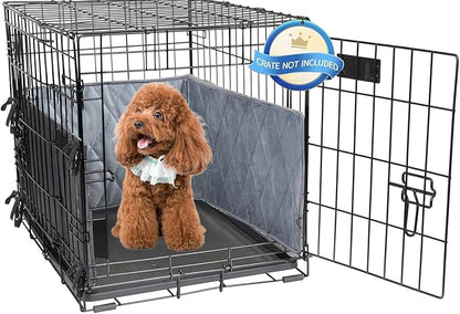 Gray Dog Crate Bumpers with Ties - Tail Protector, 30"X18"X10"