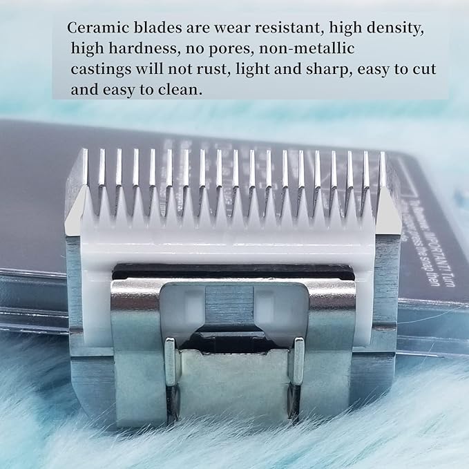 AIJALY 2PCS 10 Blades Detachable Dog Grooming Ceramic Blades Compatible with Andis Dog Clippers，Replacement Blade Compatible with Wahl/Oster A5, KM Series Clippers Size-10, 1/16-Inch Cut Length