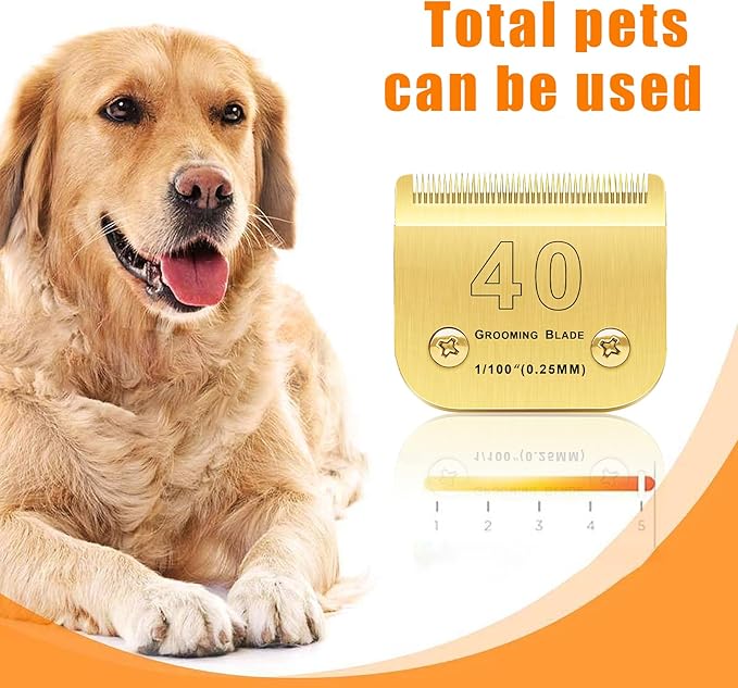 3PCS 30 Blades Compatible with Andis/Oster A5/Wahl KM-10 Series Dog Clippers, Detachable Replacement Grooming Blades (Gold 30#)