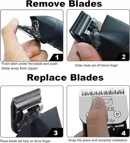 13pcs Pet Dog Grooming Clipper Stainless Steel Blade Kit,Compatible with Andis/Oster A5,Wahl KM10 Series
