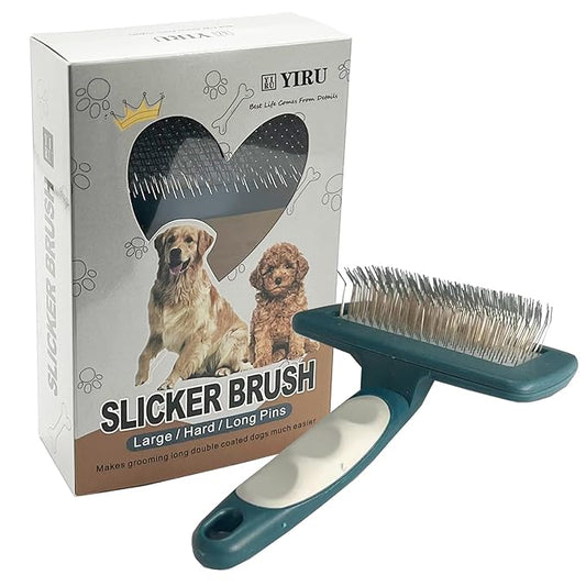 YIRU Doodle Poodle Brush for Grooming,Large Slicker Dog Brush for Long/Curly Haired Dogs,Removing Loose Hair,Undercoat