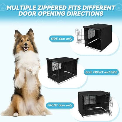 X-ZONE PET 30" Dog Crate Cover for Indoor/Outdoor - Heavy Duty Polyester Pet Kennel Cover Fits for Wire Dog Cage Black