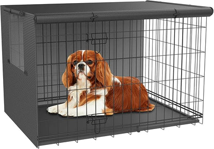 Dog Crate Cover-Double Door,Dog Kennel Cover,Crate Covers for Dog Cages-24 30 36 42 48 inches- Heavy Duty Polyester Pet Kennel Cover Universal Fit for Wire Dog Crate (42.0" L x 28.0" W x 30.0" H)
