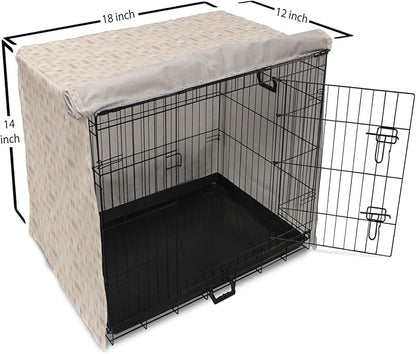 Lunarable Cream Dog Crate Cover, Geometrical Design Soft Colored Diamond Line Harlequin Background Pattern Classic Image, Easy to Use Pet Kennel Cover for Small Dogs Puppies Kittens, 18 Inch, Tan