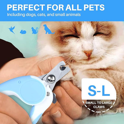 Pet Nail Clippers, Dog Nail Trimmers with Safety Guard to Avoid Excessive Cutting Nails, Dog Grooming Clippers has a Variety of Colors Suitable for Dogs, Cats and Other Pets（Blue）