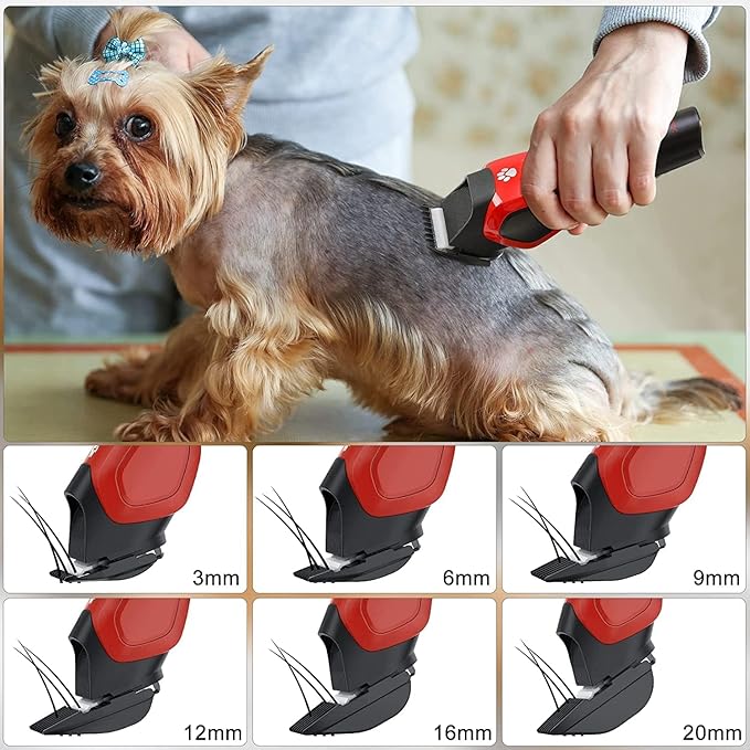 Solimpia Dog Cat Pet Clippers Shavers Electric Pet Grooming Trimmer Kit Rechargeable Cordless Low Noise Professional