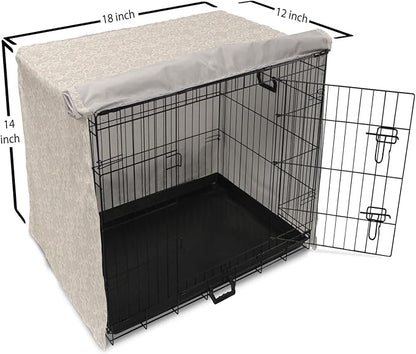 Lunarable Cream Dog Crate Cover, Old Lace Design with Soothing Color Scheme Vintage Style Classical Inspired Image, Easy to Use Pet Kennel Cover for Small Dogs Puppies Kittens, 18 Inch, Cream Tan