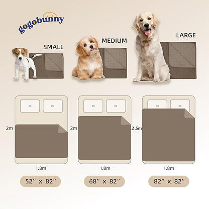 gogobunny 100% Double Sided Waterproof Dog Blanket Soft Pet Bed Cover Reversible Protect Furniture Couch Sofa Car for Puppy Cat Kids (Dark Walnut/Light Walnut, 52x82 Inch (Pack of 1))