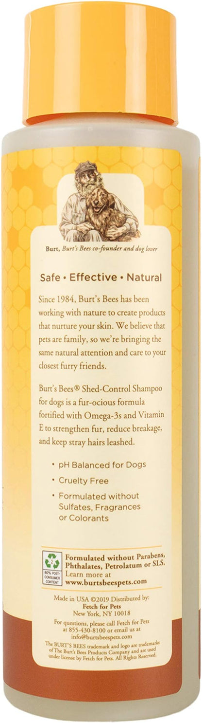 Burt's Bees for Pets Shed Control Shampoo with Omega 3 and Vitamin E,Shedding Shampoo for Dogs,Burts Bees Dog Shampoo,Pet Shampoo,Deshedding Dog Shampoo,Natural Dog Shampoo,Dog Wash(Pack of 2)