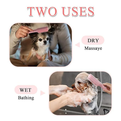 3 Pcs Puppy Brush for Small Dogs, Scalable Grooming Brush,Suitable for Small Dogs Cats Rabbits of All Hair Types (Pink)