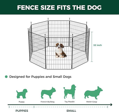 FXW MiniPaws Dog Playpen for Yard & RV Camping, Expandable 32-inch 32 Panels for Small and Medium Dogs, Portable for Indoor and Outdoor Use