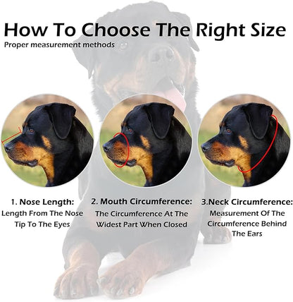 OOPSDOGGY Rottweiler Dog Muzzle for Large Dogs - Leather Breathable Secure Basket Muzzle for Large Breeds Prevents Biting No Chewing Adjustable (Black, Size 5 - Rottweiler)