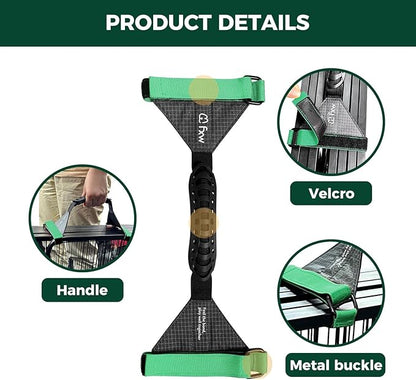 FXW Easy-Carry Straps, Fit 8-Panel of All Heights Dog Playpen, Designed for RV Trips, Green│Patent Pending