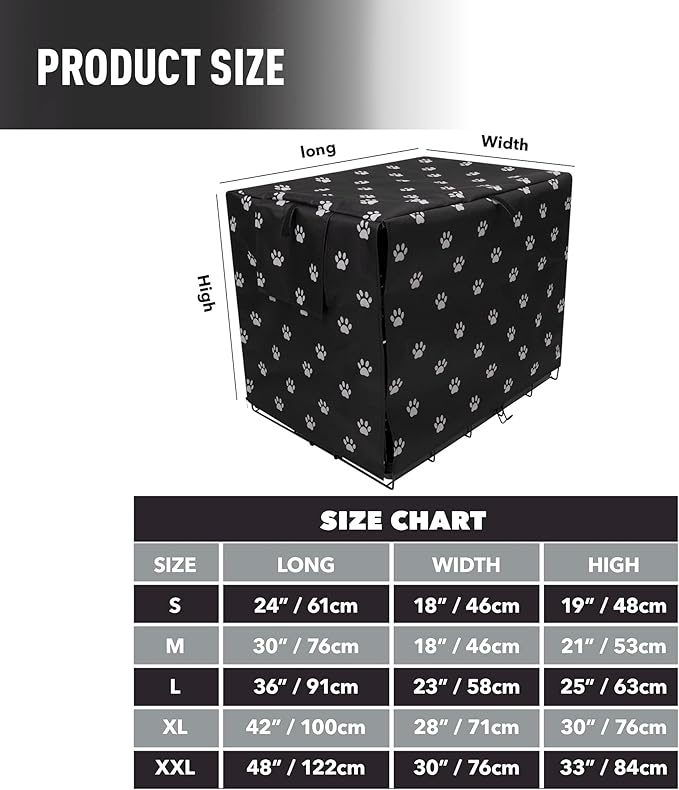 Dog Crate Cover Indoor/Outdoor Durable Windproof 600D Oxford Fabric Pet Kennel Cover Fit for 24 30 36 42 48 Inches Wire Dog Crate for Small and Large Dogs-Cover Only (48 Inch (48"x30"x33"))
