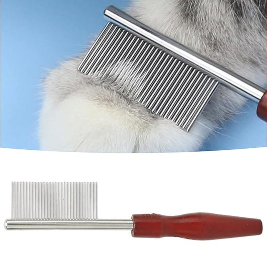 Pet Teeth Comb, Fine Tooth Spacing Detangling Open Knots Loose Hair Rounded Ends Teeth Dog Grooming Comb for Cats Dogs Pets