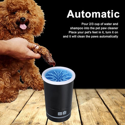 Automatic Dog Cleaner, Soft Electric Washer USB Rechargeable Portable Cleaner Cup, Dog Foot Cleaning Machine for Small to Medium Dogs Cats (Black White)