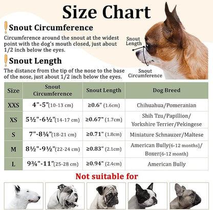 Mayerzon Short Snout Dog Muzzle, Small Muzzle for Chihuahua Shih Tzu American Bully Boxer Puppy, Soft Fabric Muzzles for Grooming Vet Visits