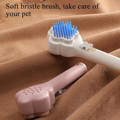 Self-Cleaning Soft Fur Brush for puppy – Scalable Gentle Grooming Brush Small Dogs Comb for Chihuahuas, Teddy Dogs, Yorkies, Maltipoos, Shih Tzus (Pink)