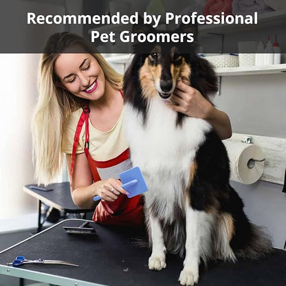 Long Pin Wood Slicker Brush for Dematting & Grooming Long-Haired Poodle & Doodle Breeds for Fluff Detangling & Keeping Mats Free on Poodles, Goldendoodles & Curly Dogs