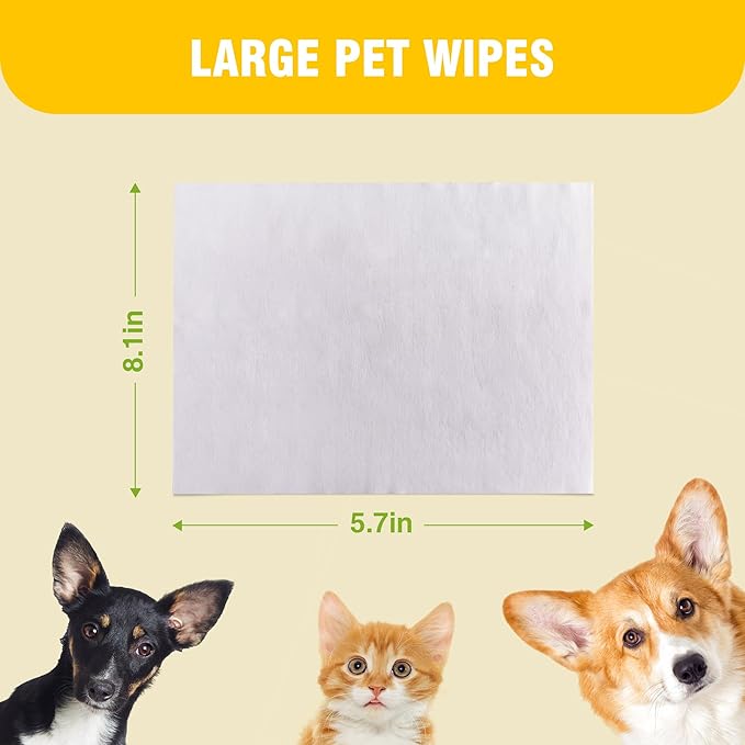 Petux Pet Wipes for Dogs and Cats, Unscented Dog Wipes Cleaning Deodorizing with Aloe Vera & Vitamin E, Soft Skin-Friendly Cat Wipes for Paws, Body, Bum, Fur and Face, 320 Count