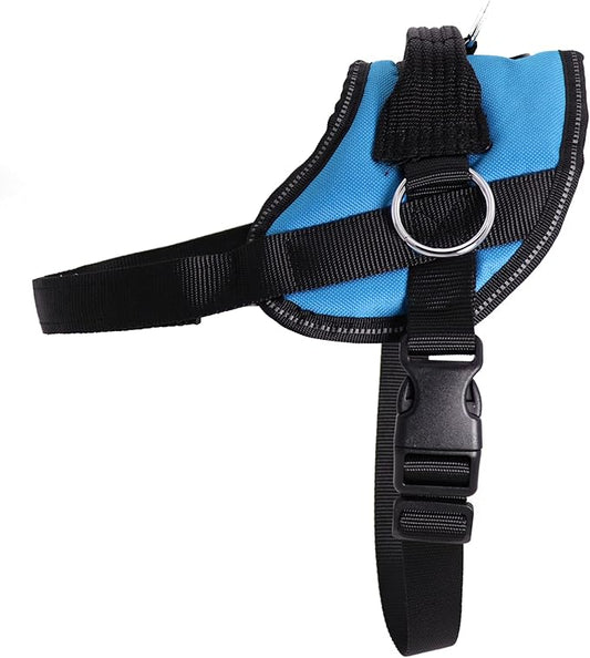 Bark Appeal Aqua Blue No-Pull Dog Harness for Large to Extra Large Sized Pets – Adjustable, Reflective Vest with 3 Leash Clips for Added Control, Easy Walks & Training – XL