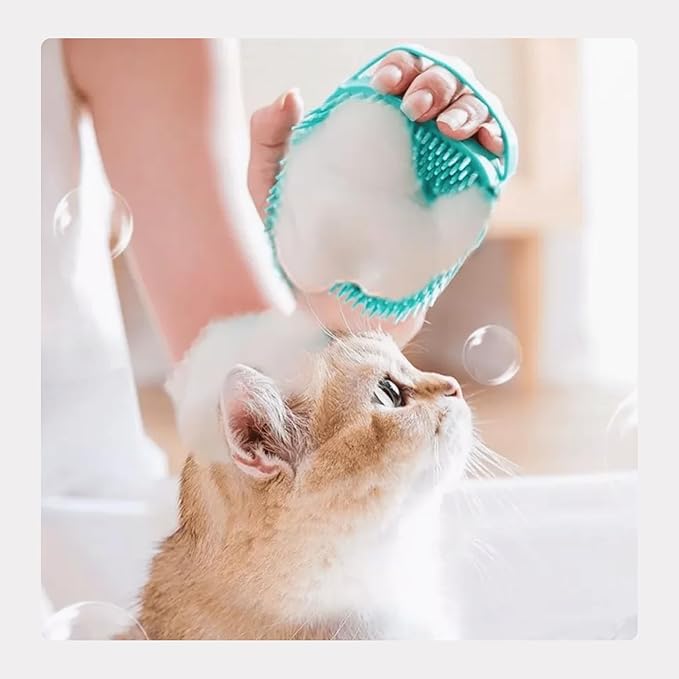 Pet Grooming Bath Massage Brush for Dogs and Cats – Perfect for Bathing and Shedding