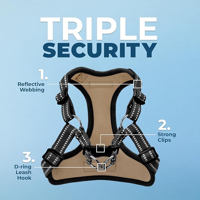 Best Pet Supplies Voyager Adjustable Dog Vest Harness Breathable No Pull Harness for Small, Medium, Large Dogs, Harness for Walking, Jogging, Easy Step-in, Reflective Stripes - (Army Base), L