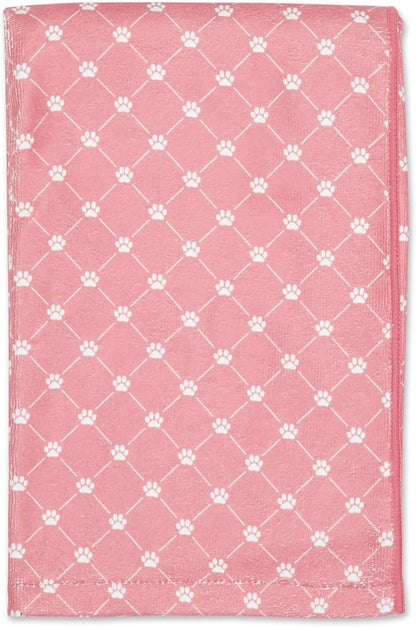 Bone Dry Pet Grooming Towel Collection Absorbent Microfiber X-Large, 41x23.5", Trellis Rose