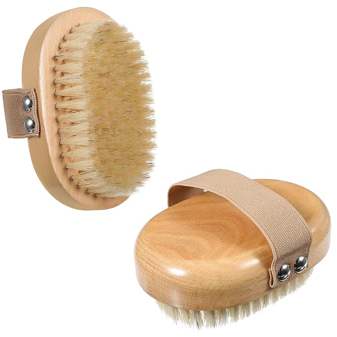 Soft Bristle Pet Brush, Pet Close Brush Bamboo Massage Handheld with Soft Boar Bristles and Elastic Band for Short Haired Cats and Dogs