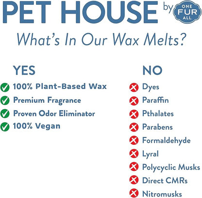 One Fur All Pet House Wax Melts - Elderberry Jam Pack of 2 - Odor Eliminating, Long-Lasting Scented, Pet-Friendly, Natural