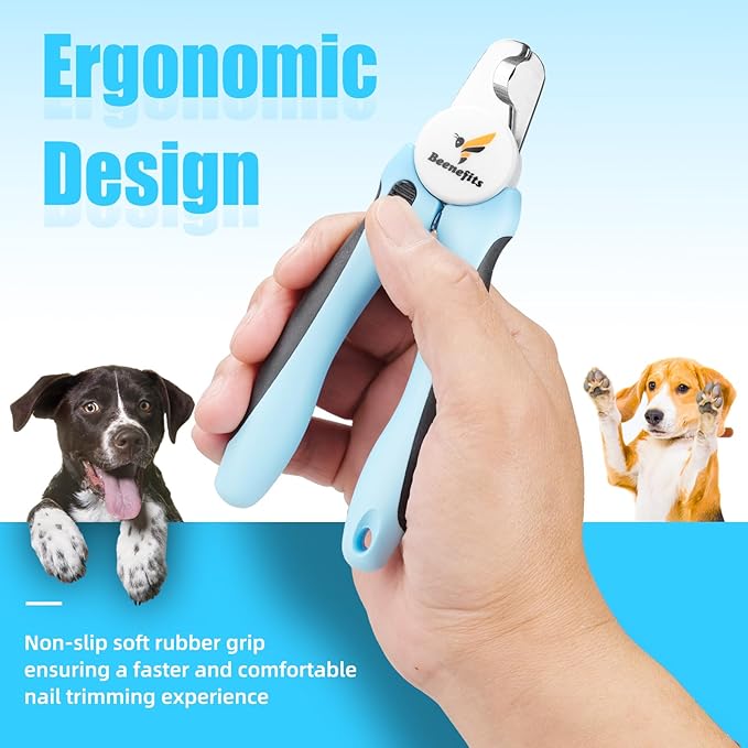 Small Dog Nail clippers with Sharp Stainless Steel Blade for Smooth Cutting, Ergonomic TPE Handle Special Baffle to Avoid Flying Nail Fragments, Hidden Nail File (Small)