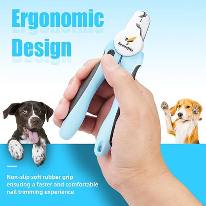 Small Dog Nail clippers with Sharp Stainless Steel Blade for Smooth Cutting, Ergonomic TPE Handle Special Baffle to Avoid Flying Nail Fragments, Hidden Nail File (Small)