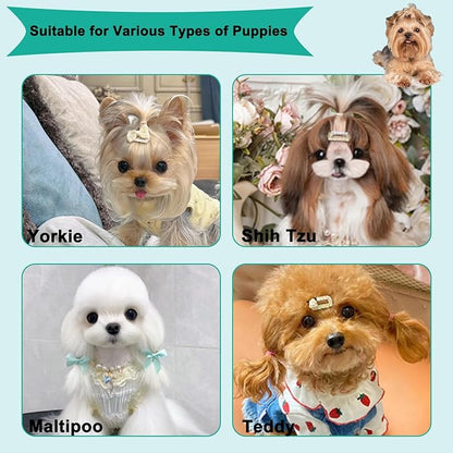 Soft Bristle Cat-Ear Puppy Brush Small Dogs Gentle Comb Grooming Tool Yorkie Shih Tzu Maltipoo Maltese (Sky Blue)