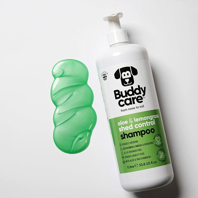 Shed Control Dog Shampoo by Buddycare | Aloe & Lemongrass Scented | with Aloe Vera and Pro Vitamin B5 (33.8oz)