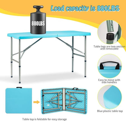 PKNYBZN 47'' Dog Grooming Table, Heavy Duty Pet Grooming Table for Dogs at Home Foldable Grooming Table/Adjustable Arm & Noose, Stainless Steel Professional Dog Show Blue