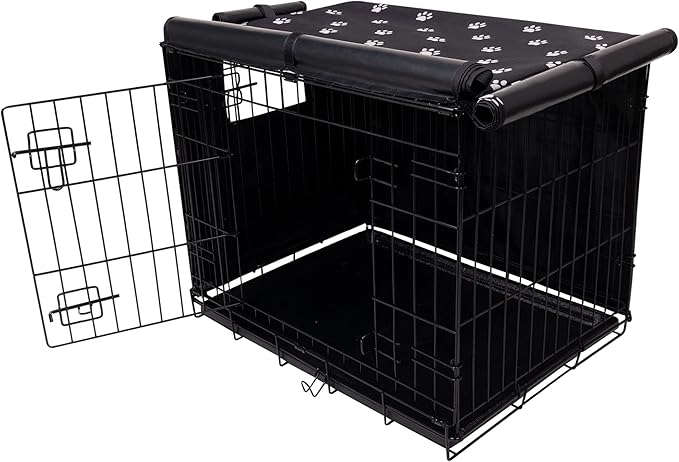 Dog Crate Cover Indoor/Outdoor Durable Windproof 600D Oxford Fabric Pet Kennel Cover Fit for 24 30 36 42 48 Inches Wire Dog Crate for Small and Large Dogs-Cover Only (48 Inch (48"x30"x33"))