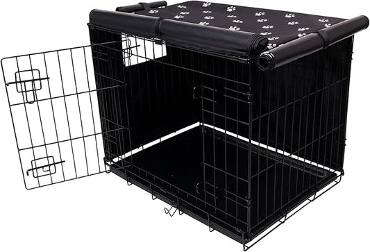 Dog Crate Cover Indoor/Outdoor Durable Windproof 600D Oxford Fabric Pet Kennel Cover Fit for 24 30 36 42 48 Inches Wire Dog Crate for Small and Large Dogs-Cover Only (48 Inch (48"x30"x33"))
