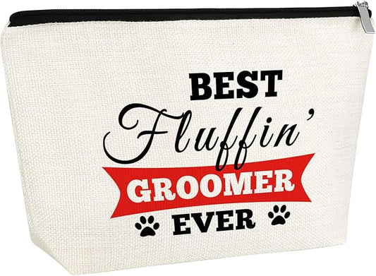 Thank You Gift Dog Groomer Gift for Women Pet Groomer Gift for Dog Stylist Makeup Bag Dog Hairdresser Cosmetic Bag Dog Groomer Gift for Dog Grooming Hair Stylist Best Groomer Ever Gift for Dog Salon