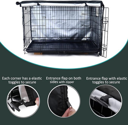 kefit Dog Crate Cover 48 inch, Kennel Cover for Dog Cage, Black
