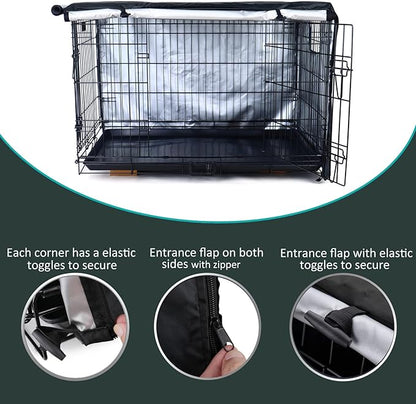 kefit Dog Crate Cover 36 inch, Kennel Cover for Dog Cage, Black