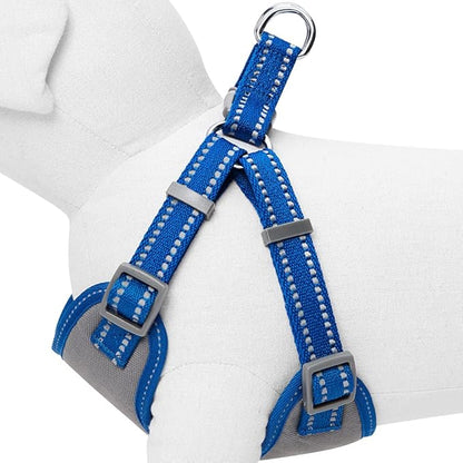 Blueberry Pet Essentials Pastel Color Reflective Dog Harness Vest, Chest Girth 29" - 38.5", Navy, Large, Adjustable Harnesses for Dogs