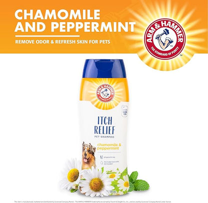 Arm & Hammer for Pets Itch Relief Shampoo, Chamomile and Peppermint Scent | Professional Quality Dog Itch Shampoo, Free of Sodium Lauryl Sulfate & Parabens, 20 Fl Oz - 6 Pack