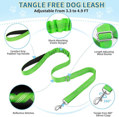 SlowTon No Pull Small Dog Harness and Leash Set, Puppy Soft Vest Harness Neck & Chest Adjustable, Reflective Lightweight Harness & Anti-Twist Pet Lead Combo for Small Medium Dogs(G,XXS)