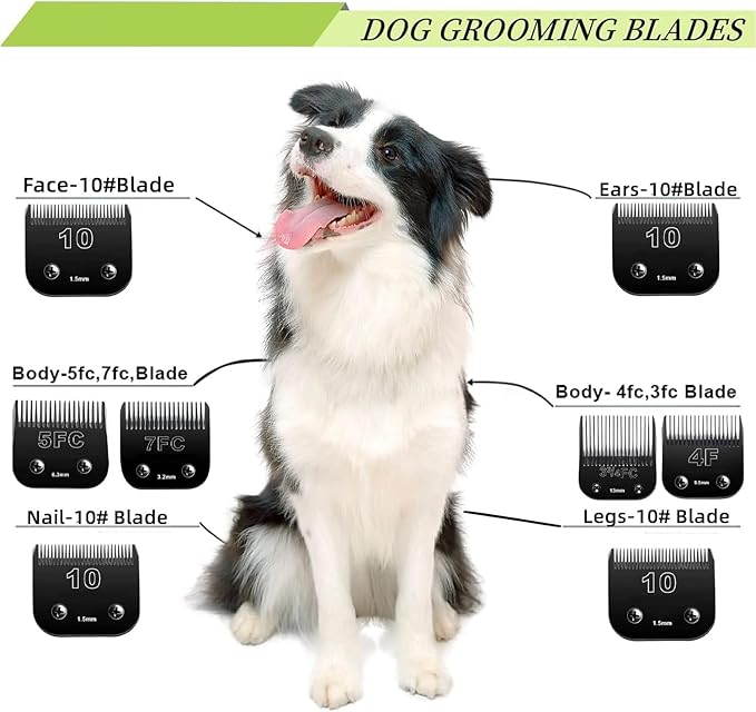 Detachable Pet Dog Clipper Blades,Compatible with Oster A5, Wahl KM Series Clippers,Made of Ceramic,Black，3PACK (103040)