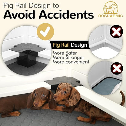 Whelping Box for Dogs and Puppies with Rails, Puppy Whelping Supplies, Suitable for Small Dogs, Guinea Pigs, Bunny, Ferrets, Hedgehogs for Indoors, White